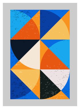 Minimum geometrik tasarım posteri, ilkel şekilli vektör şablonu