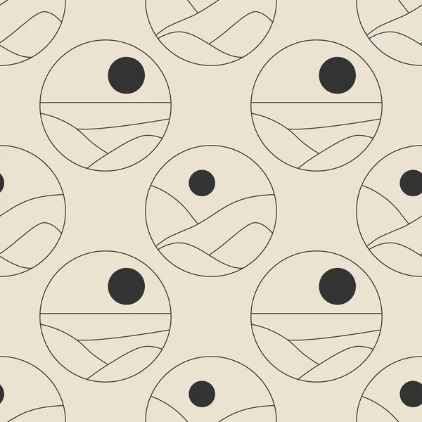 Nahtloses Muster der trendigen minimalistischen Landschaft abstraktes zeitgenössisches Design — Stockvektor