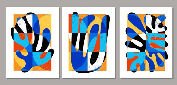 Conjunto de carteles de diseño geométrico minimalista moderno — Vector de stock