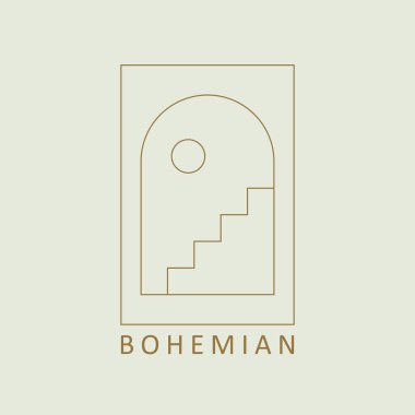 Moda minimalist soyut bohem stil tasarım simgesi