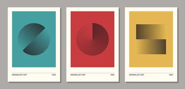 Set de póster de diseño geométrico minimalista de los años 20, plantilla vectorial — Archivo Imágenes Vectoriales