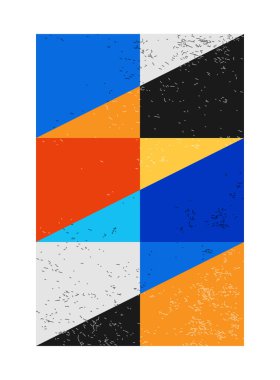 Minimum geometrik tasarım posteri, ilkel şekilli vektör şablonu