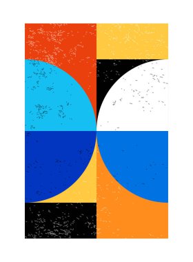 Minimum geometrik tasarım posteri, ilkel şekilli vektör şablonu