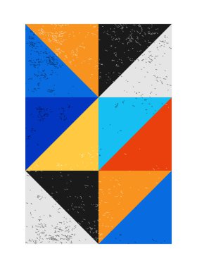 Minimum geometrik tasarım posteri, ilkel şekilli vektör şablonu