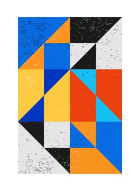 Minimum geometrik tasarım posteri, ilkel şekilli vektör şablonu