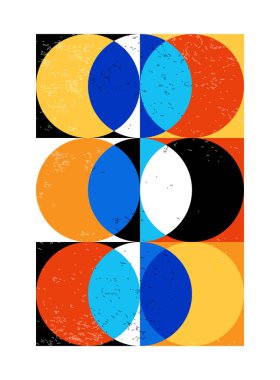 Minimum geometrik tasarım posteri, ilkel şekilli vektör şablonu