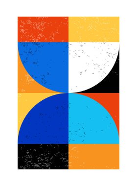 Minimum geometrik tasarım posteri, ilkel şekilli vektör şablonu