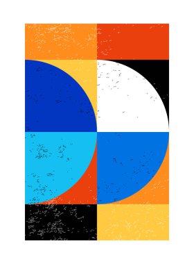 Minimum geometrik tasarım posteri, ilkel şekilli vektör şablonu