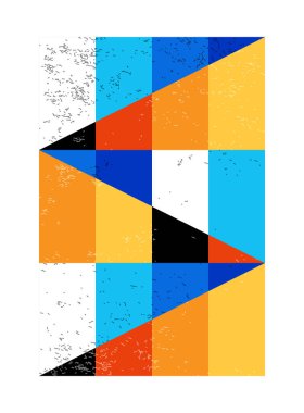 Minimum geometrik tasarım posteri, ilkel şekilli vektör şablonu