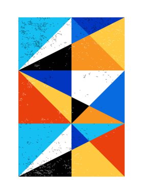 Minimum geometrik tasarım posteri, ilkel şekilli vektör şablonu
