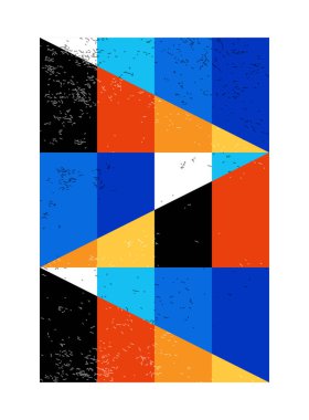 Minimum geometrik tasarım posteri, ilkel şekilli vektör şablonu