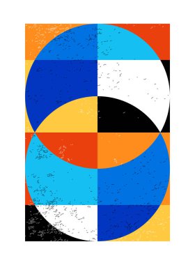 Minimum geometrik tasarım posteri, ilkel şekilli vektör şablonu