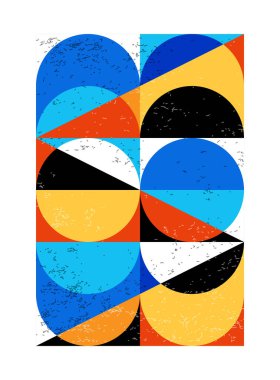 Minimum geometrik tasarım posteri, ilkel şekilli vektör şablonu