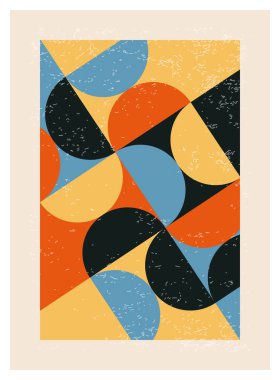 En az 20 'lik geometrik tasarım posteri, ilkel şekilli vektör şablonu