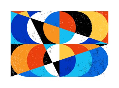 Minimum geometrik tasarım posteri, ilkel şekilli vektör şablonu