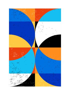 Minimum geometrik tasarım posteri, ilkel şekilli vektör şablonu
