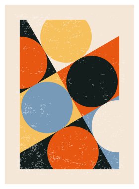 En az 20 'lik geometrik tasarım posteri, ilkel şekilli vektör şablonu