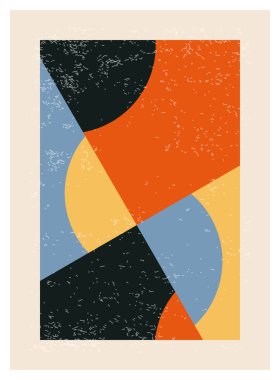 En az 20 'lik geometrik tasarım posteri, ilkel şekilli vektör şablonu