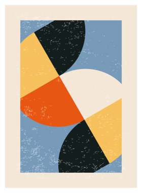 En az 20 'lik geometrik tasarım posteri, ilkel şekilli vektör şablonu