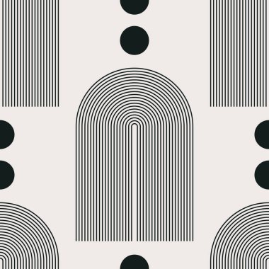 Soyut yaratıcı geometrik kompozisyona sahip modaya uygun minimalist kusursuz desen
