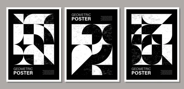 Conjunto de póster de diseño geométrico mínimo, plantilla vectorial con formas primitivas — Archivo Imágenes Vectoriales