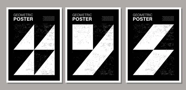 Set di poster di design geometrico minimale, modello vettoriale con forme primitive — Vettoriale Stock