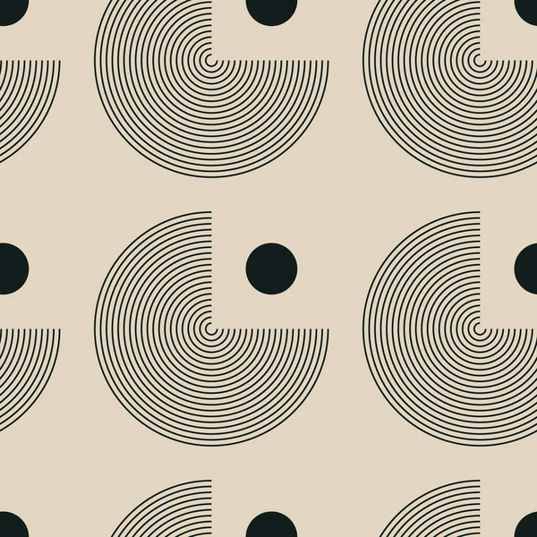 Trendy minimalistische naadloze patroon met abstracte creatieve geometrische compositie — Stockvector