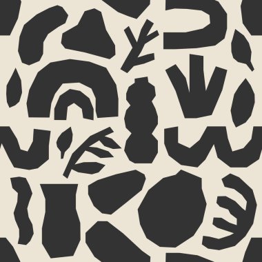 Soyut doğa unsurlarına sahip şirin, modaya uygun, dikdörtgen desensiz şekil lekeleri, basit düz stil vektör illüstrasyonları, ambalaj kağıdı, duvar kağıdı, kumaş, fon vs.