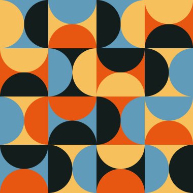 Soyut geometrik yaratıcı sanatsal kompozisyona sahip modaya uygun minimalist kusursuz desen retro vintage iç tasarım, duvar kağıdı, minimal arkaplan, vektör illüstrasyonu