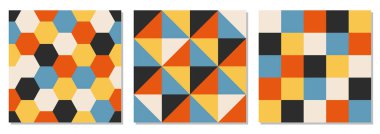 Özgün klasik iç tasarım, duvar kağıdı, minimal arkaplan, vektör illüstrasyonu için ideal soyut geometrik yaratıcı sanatsal kompozisyona sahip minimalist kusursuz desen seti