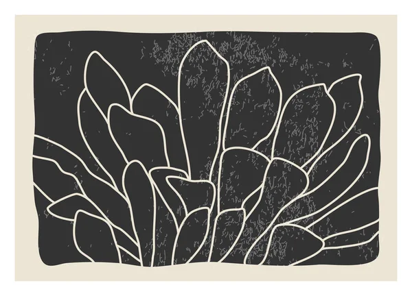 Moderna Ilustración Vectorial Botánica Minimalista Con Flor Arte Línea Ideal — Archivo Imágenes Vectoriales
