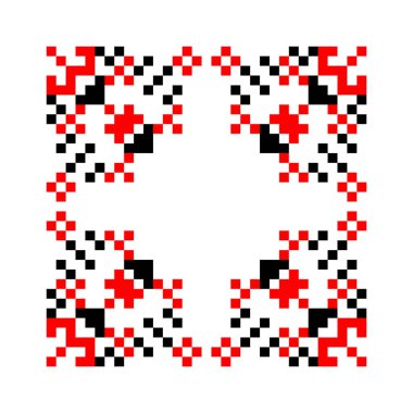 Traditional Ukrainian folk knitted embroidery art, ethnic mandala ornament vyshyvanka meaning Wealth, vector illustration