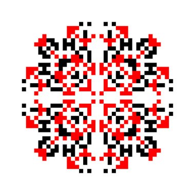 Traditional Ukrainian folk knitted embroidery art, ethnic mandala ornament vyshyvanka meaning Ukraine, vector illustration