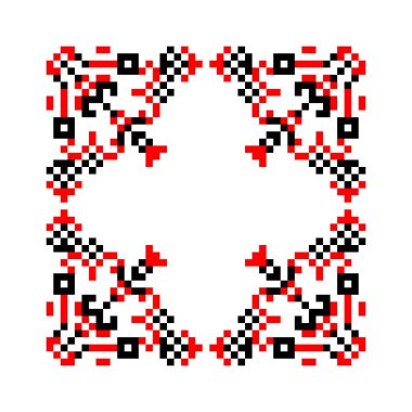 Traditional Ukrainian folk knitted embroidery art, ethnic mandala ornament vyshyvanka meaning Freedom, vector illustration