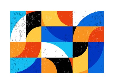 Minimum geometrik tasarım posteri, ilkel şekilli vektör şablonu, modern hipster tarzı.