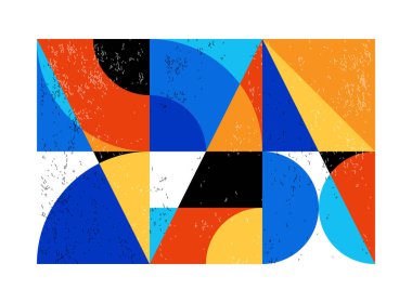 Minimum geometrik tasarım posteri, ilkel şekilli vektör şablonu, modern hipster tarzı.