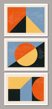 Minimum 20 'lik geometrik tasarım posterleri, ilkel şekilli vektör şablonları, modern hipster tarzı