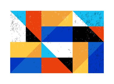 Minimum geometrik tasarım posteri, ilkel şekilli vektör şablonu, modern hipster tarzı.