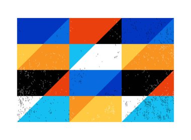 Minimum geometrik tasarım posteri, ilkel şekilli vektör şablonu, modern hipster tarzı.