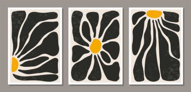 Matisse seti soyut organik çiçek şekilli minimalist duvar sanat posterlerinden esinlenmiştir.