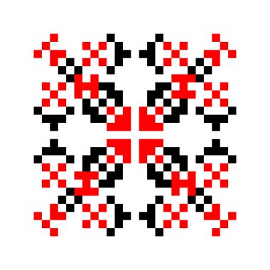 Geleneksel Ukrayna halk örgüsü işlemeli sanat, etnik mandala süsü vyshyvanka anlamı aşk, vektör illüstrasyonu