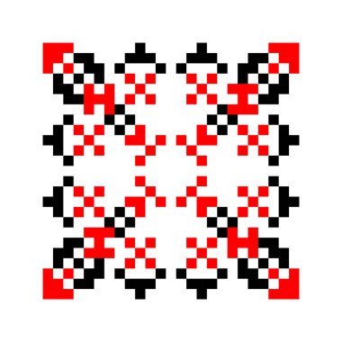 Geleneksel Ukrayna halk örgüsü işlemeli sanat, etnik mandala süsü vyshyvanka anlamı aşk, vektör illüstrasyonu