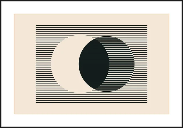 Trendy Abstracte Creatieve Minimalistische Artistieke Zwart Wit Compositie Ideaal Voor — Stockvector