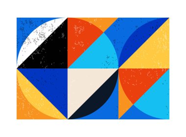 Minimum geometrik tasarım posteri, ilkel şekilli vektör şablonu, modern hipster tarzı.