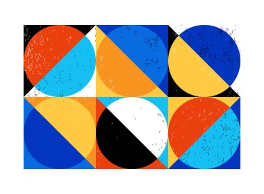 Minimum geometrik tasarım posteri, ilkel şekilli vektör şablonu, modern hipster tarzı.