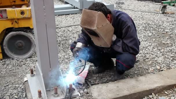 建筑工人焊接 — 图库视频影像