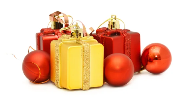 Christmas toys gift balls isolated on white background — Stock Photo, Image
