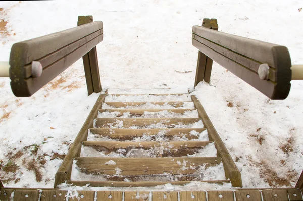 Holztreppe — Stockfoto