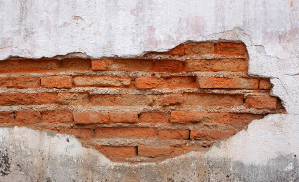 Stare ściany z czerwonej cegły, rozpadł się — Zdjęcie stockowe