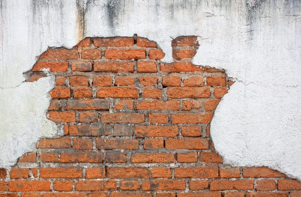Vieux mur de briques rouges désintégré — Photo